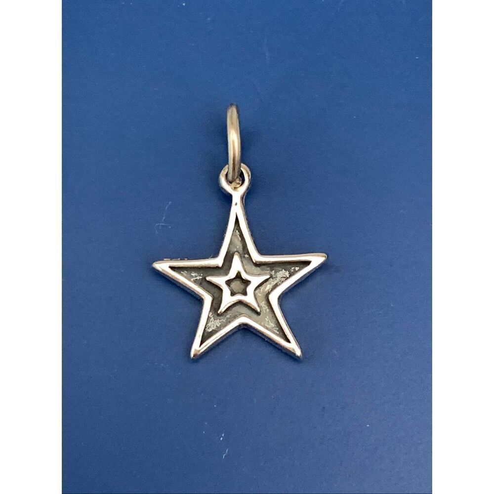 .925 Star Double Star Sterling Silver Jewelry Charm #universe #night #celestial